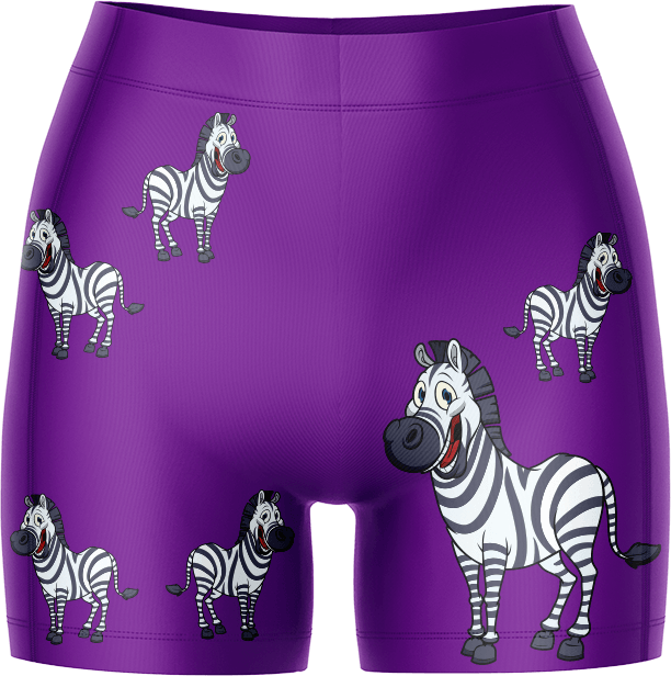 Ziva Zebra Ladies Gym Shorts - fungear.com.au