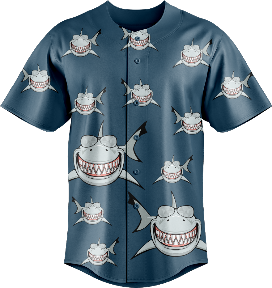 Snazzy Shark Baseball Jerseys