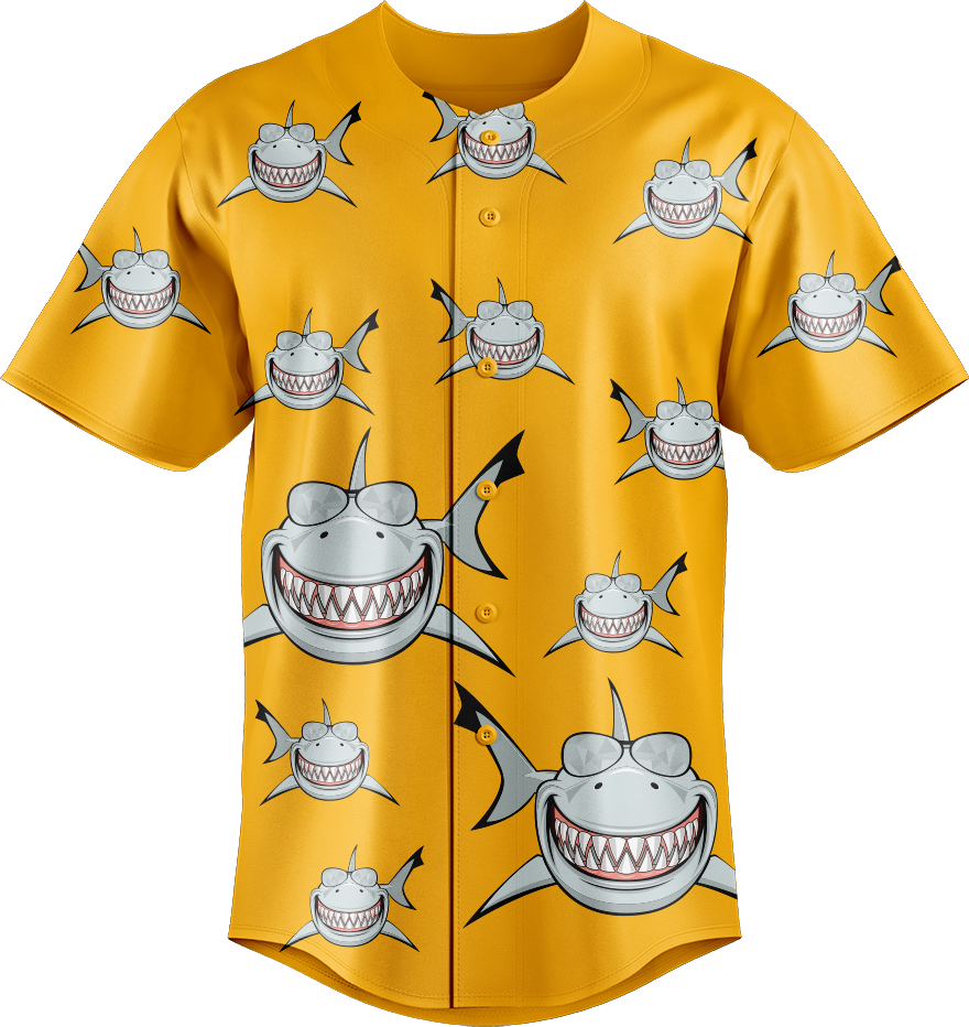 Snazzy Shark Baseball Jerseys