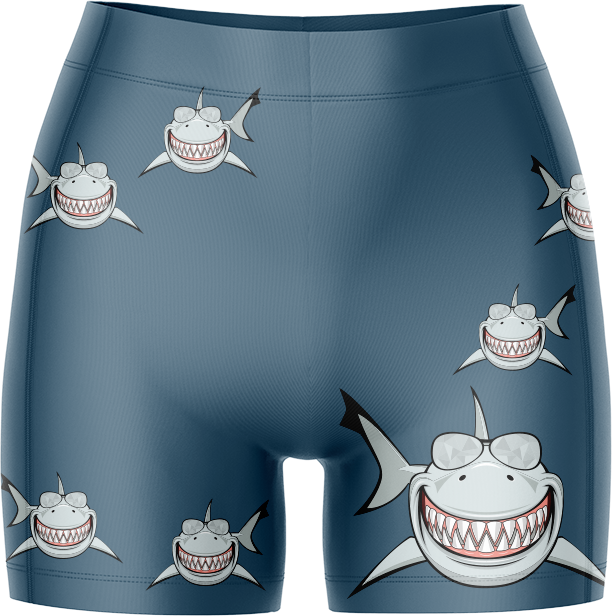 Snazzy Shark Ladies Gym Shorts