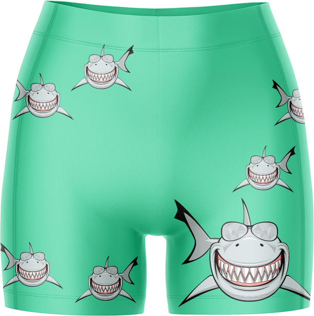 Snazzy Shark Ladies Gym Shorts