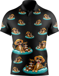 Chillin Cheetah  Men's Short Sleeve Polo 1
