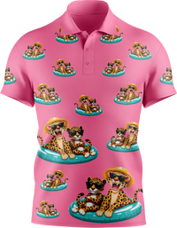 Chillin Cheetah  Men's Short Sleeve Polo 3