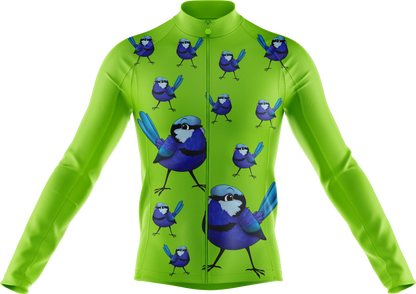 Blue Wren Cycling Long Sleeves Shirt