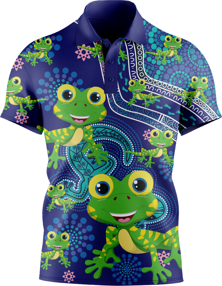 Gecko Indigenous Design Men's Short Sleeve Polo