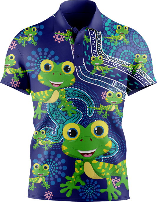 Gecko Indigenous Design Men's Short Sleeve Polo