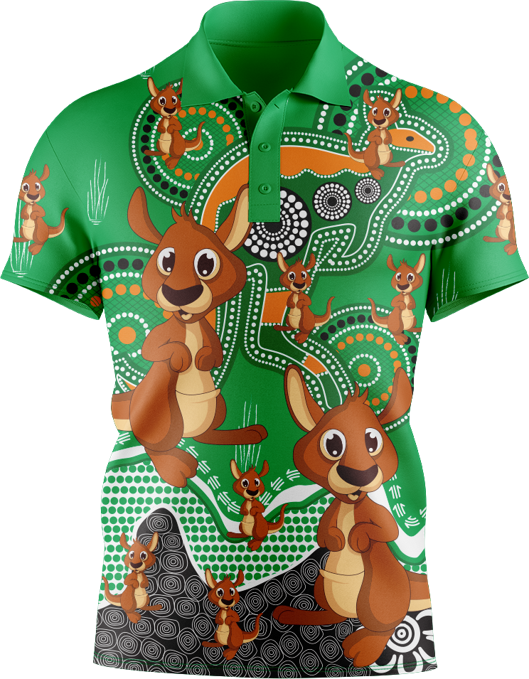 Kanga Indigenous Design Men's Short Sleeve Polo