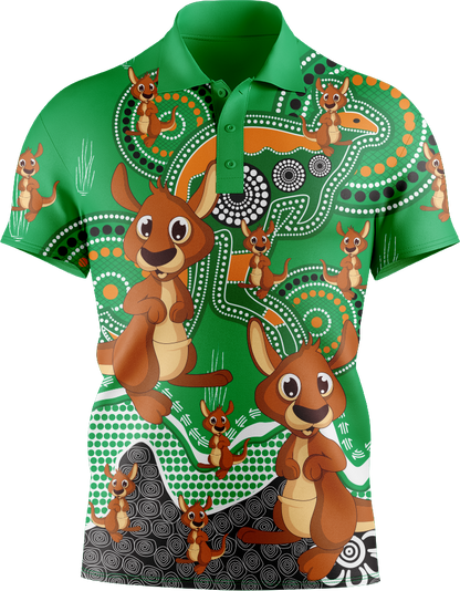 Kanga Indigenous Design Men's Short Sleeve Polo