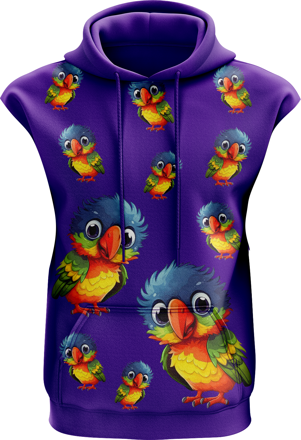 Rainbow Lorikeet Sleeveless Hoodie