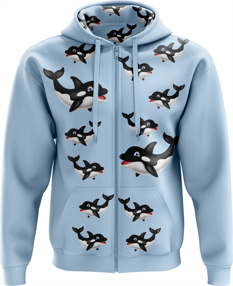 Orca Whale Full Zip Hoodies Jacket