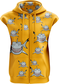 Snazzy Shark Full Zip Sleeveless Hoodie Jackets 4