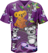 Indigenous Skater Koala Scrubs 1