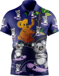Skater Koala Indigenous Design Men's Short Sleeve Polo 3