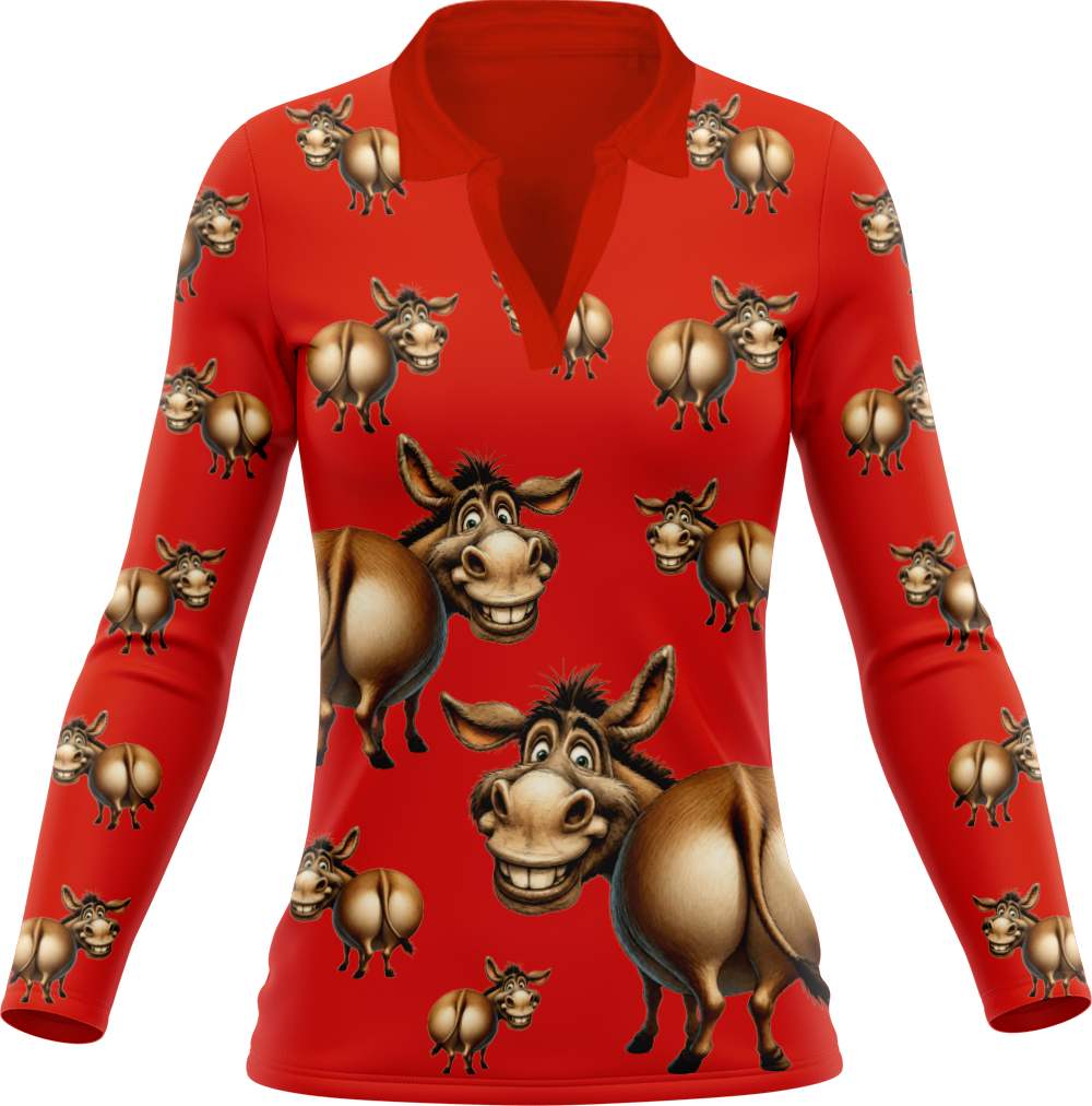 Donkey Ladies Long Sleeve Polo