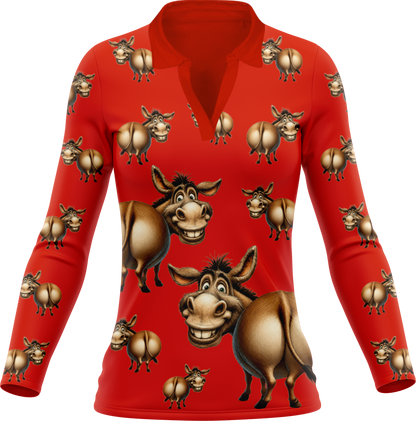 Donkey Ladies Long Sleeve Polo
