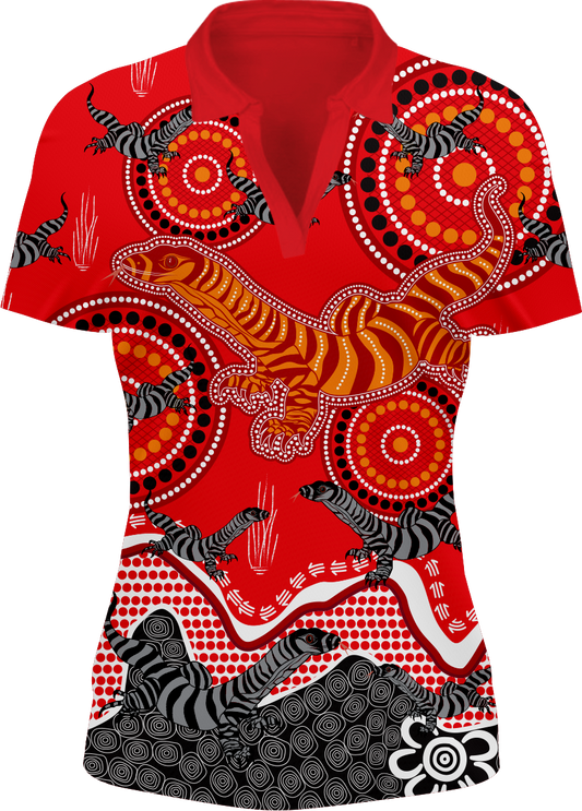 Indigenous Goanna Women's Polo