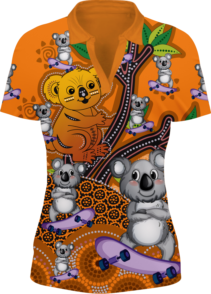 Koala Indigenous Design Women's Short Sleeve Polo