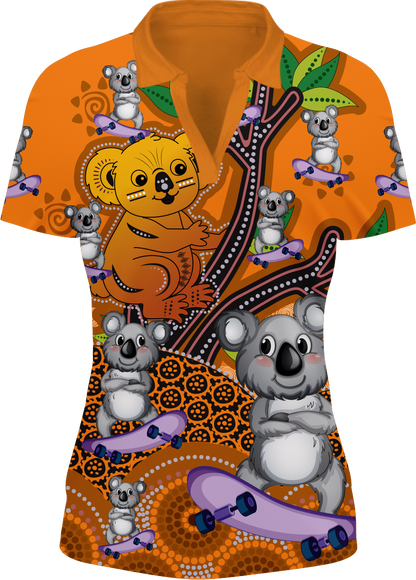 Koala Indigenous Design Women's Short Sleeve Polo