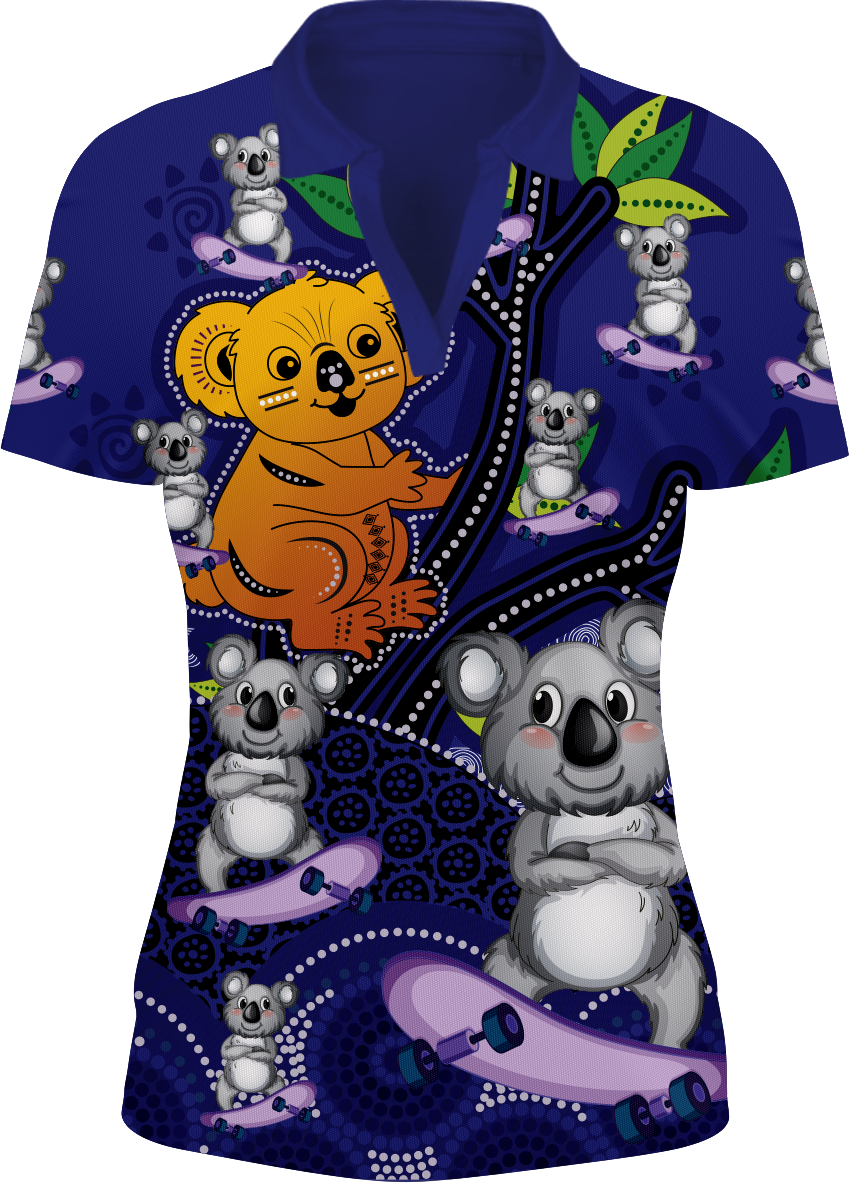 Koala Indigenous Design Women's Short Sleeve Polo