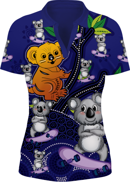 Koala Indigenous Design Women's Short Sleeve Polo