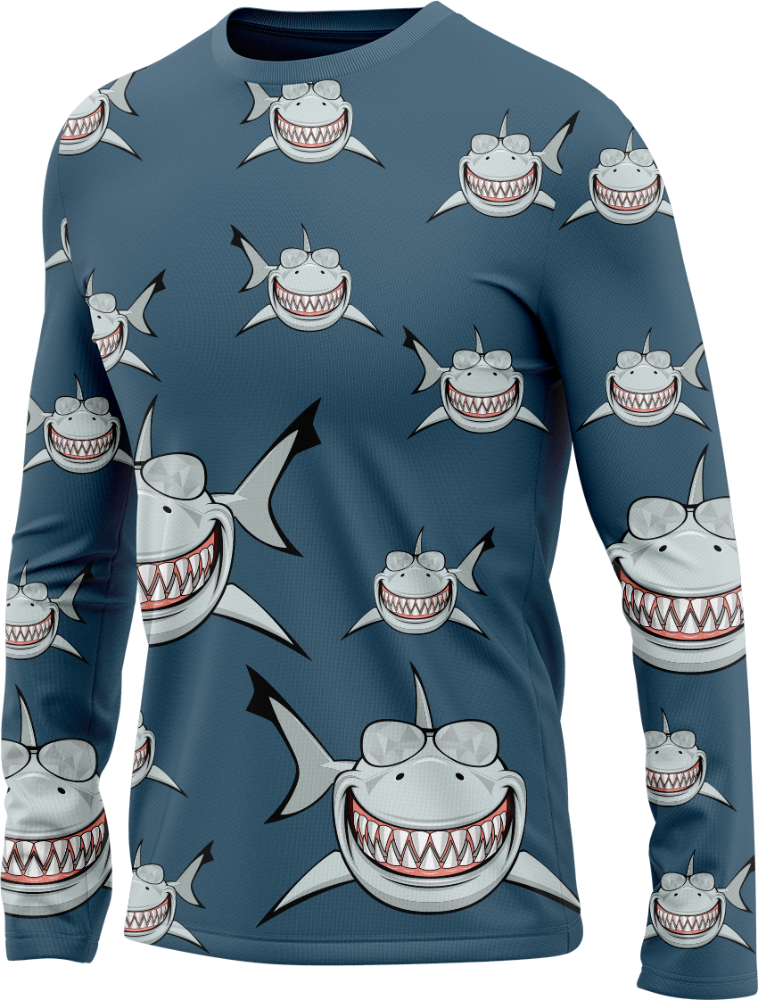 Snazzy Shark Rash Shirt Long Sleeve
