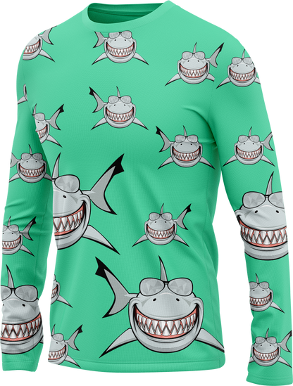 Snazzy Shark Rash Shirt Long Sleeve