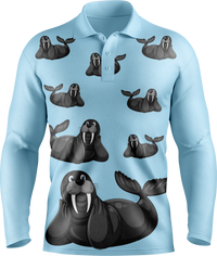 Sassy SeaLion Men's Long Sleeve Polo 2