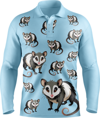 Pesky Possum Men's Long Sleeve Polo 3
