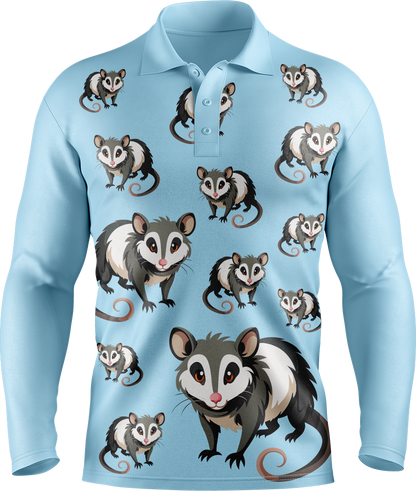 Pesky Possum Men's Long Sleeve Polo