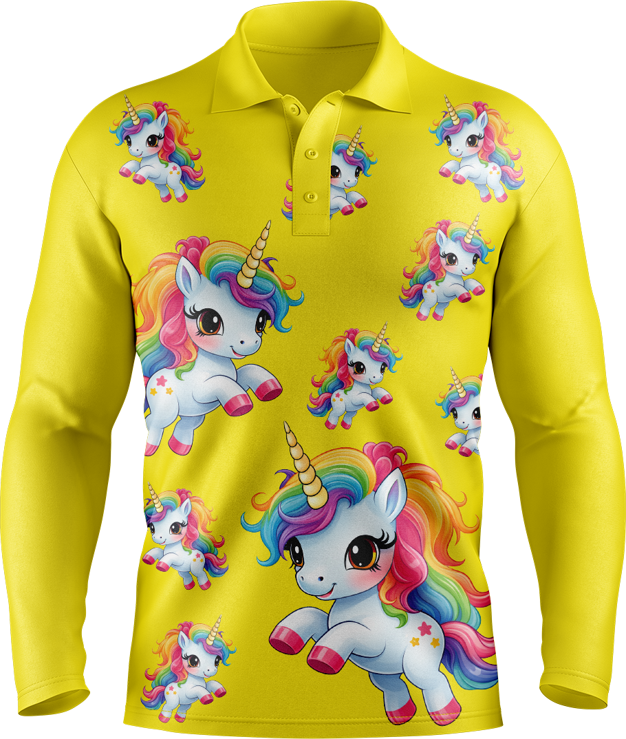 Upsy Unicorn Men's Long Sleeve Polo