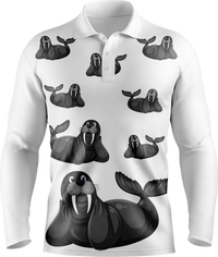 Sassy SeaLion Men's Long Sleeve Polo 3