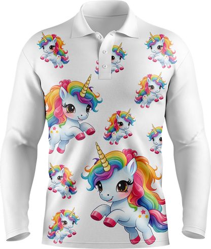 Upsy Unicorn Men's Long Sleeve Polo