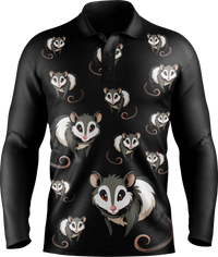Pesky Possum Men's Long Sleeve Polo 4