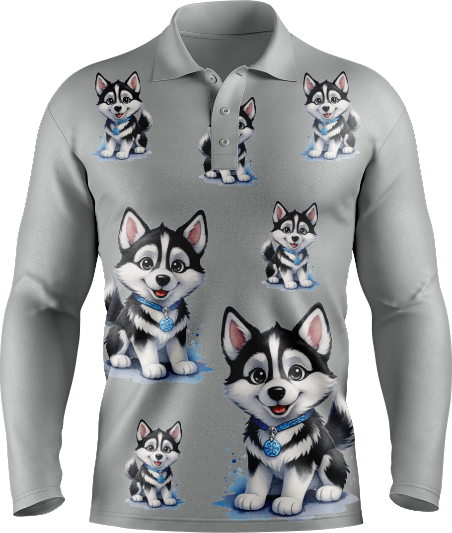 Hero Husky Men's Long Sleeve Polo
