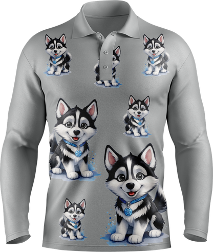 Hero Husky Men's Long Sleeve Polo