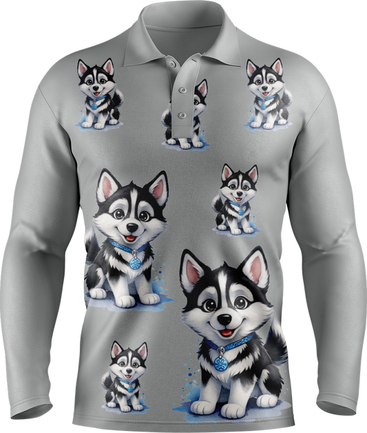 Hero Husky Men's Long Sleeve Polo