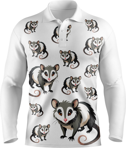 Pesky Possum Men's Long Sleeve Polo
