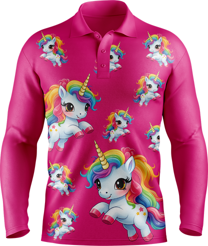 Upsy Unicorn Men's Long Sleeve Polo