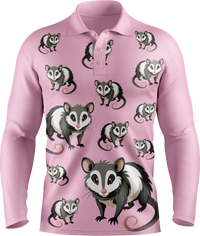 Pesky Possum Men's Long Sleeve Polo 2