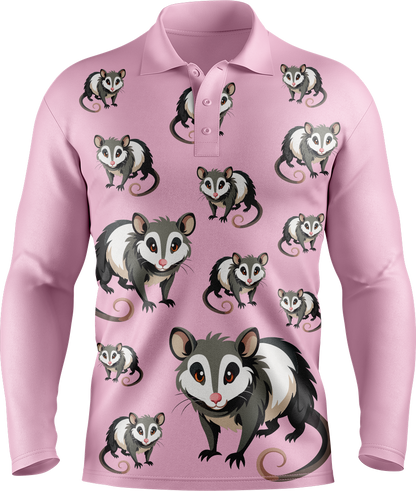 Pesky Possum Men's Long Sleeve Polo