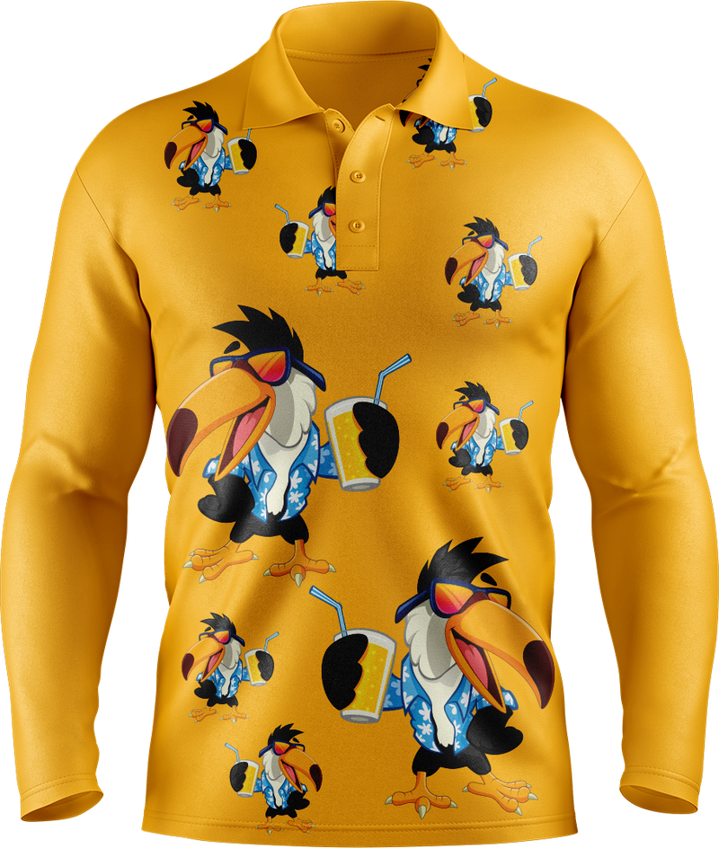 Trendy Toucan Men's Long Sleeve Polo
