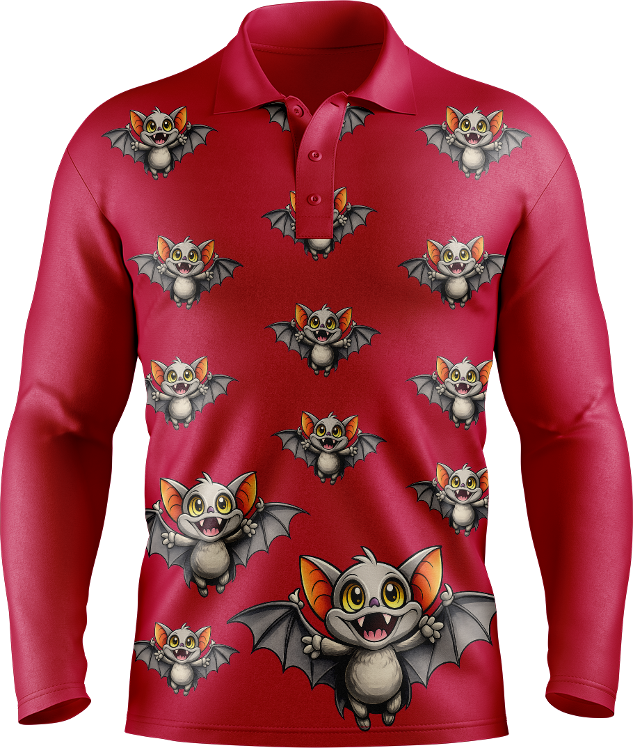Chinchilla Bat Long Sleeve Polo