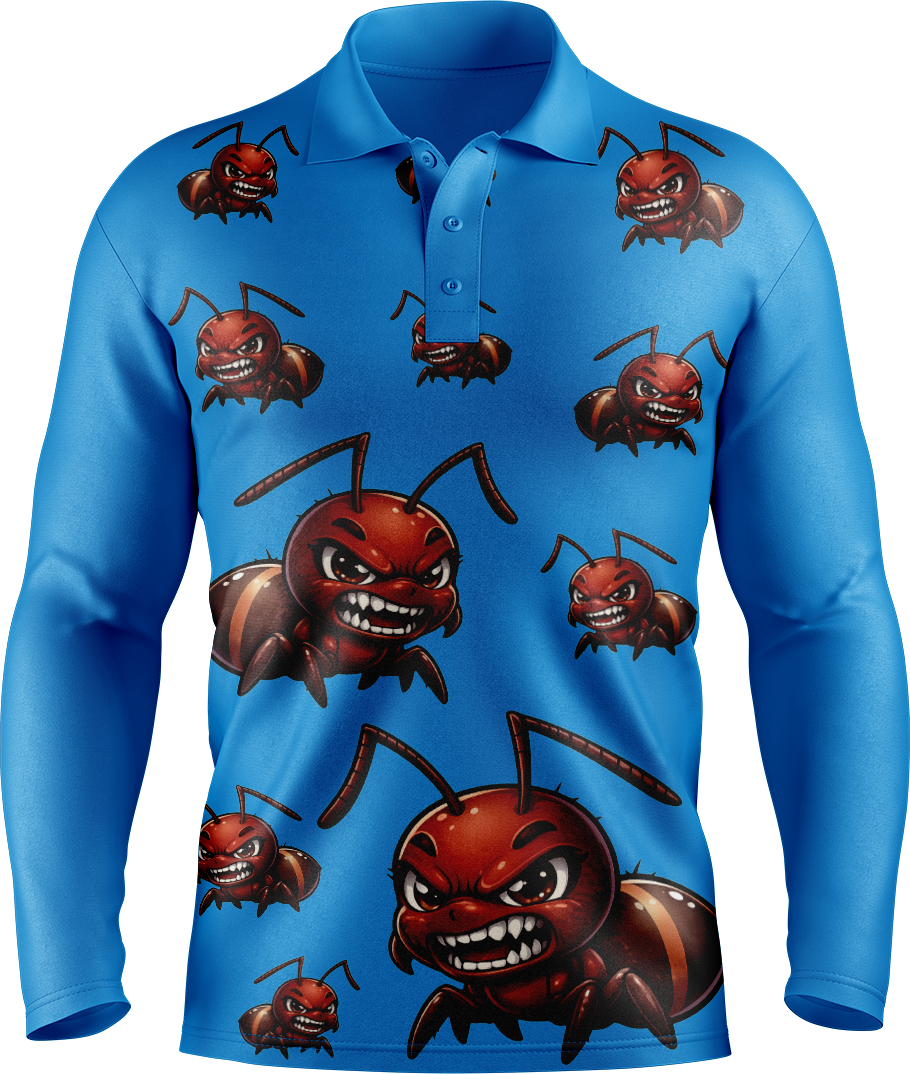 Chinchilla Ants Long Sleeve Polo