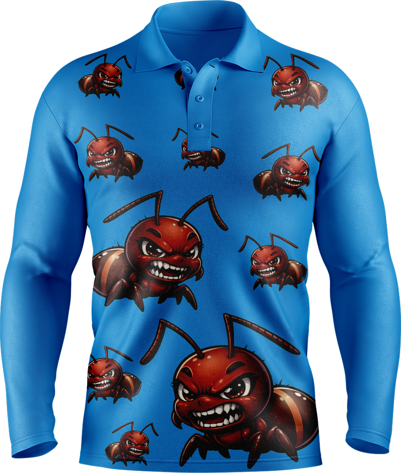 Chinchilla Ants Long Sleeve Polo