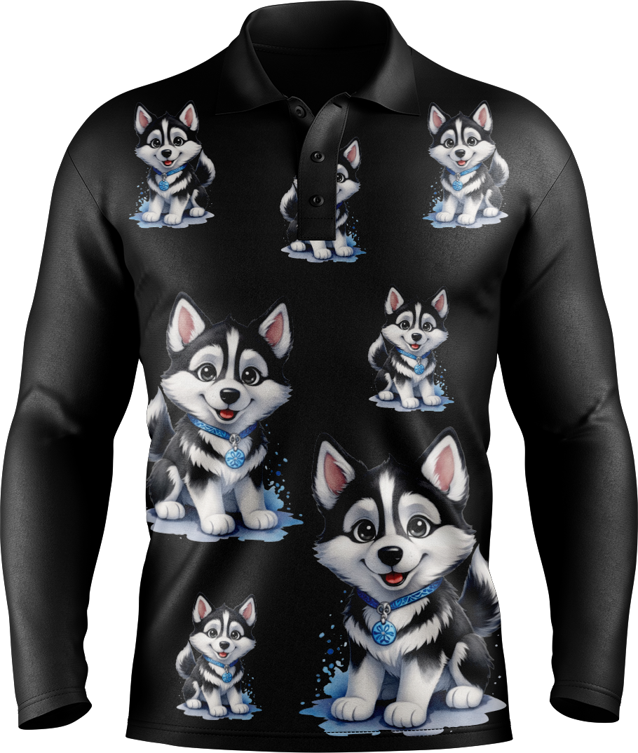 Hero Husky Men's Long Sleeve Polo