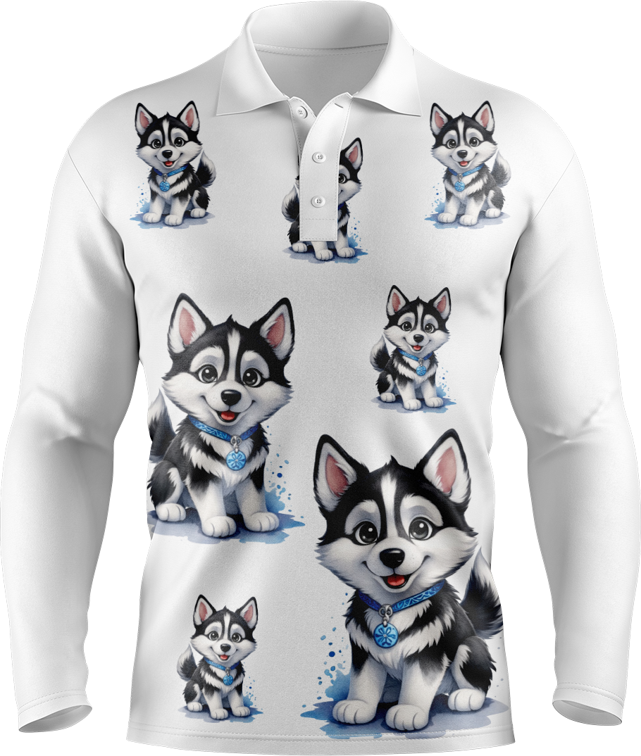 Hero Husky Men's Long Sleeve Polo
