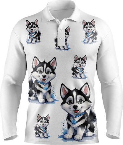 Hero Husky Men's Long Sleeve Polo