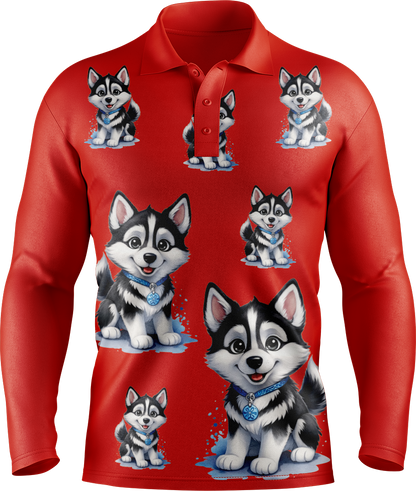 Hero Husky Men's Long Sleeve Polo