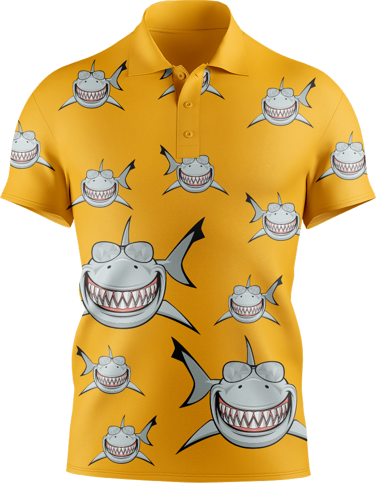 Snazzy Shark Men's Short Sleeve Polo