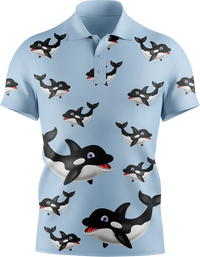 Orca Whale Men's Short Sleeve Polo 1